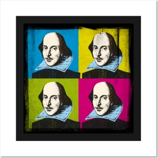 SIR WILLIAM SHAKESPEARE - ELIZABETHAN PLAYWRIGHT - POP ART STYLE 4-UP Posters and Art